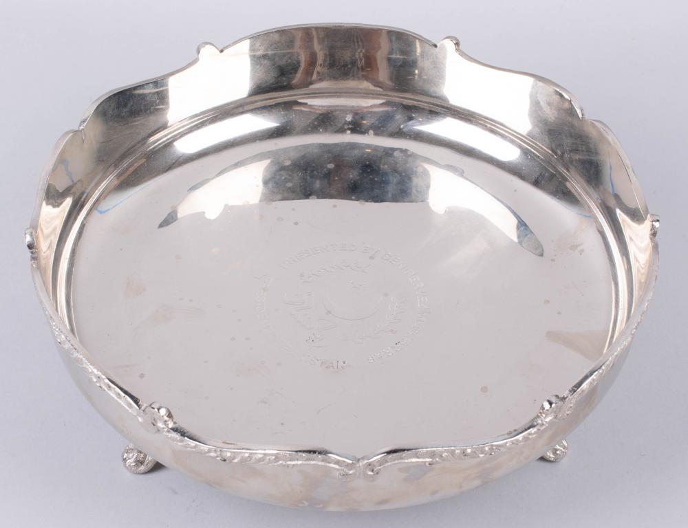 SILVER PLATED CENTER BOWL PRESENTED