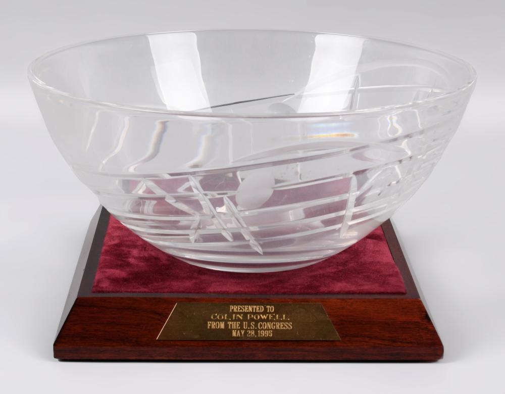 CUT GLASS BOWL PRESENTED BY THE