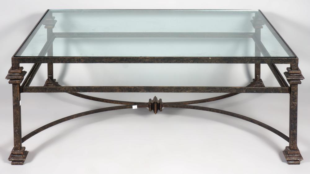 MODERN IRON COFFEE TABLE WITH GLASS 33ced5