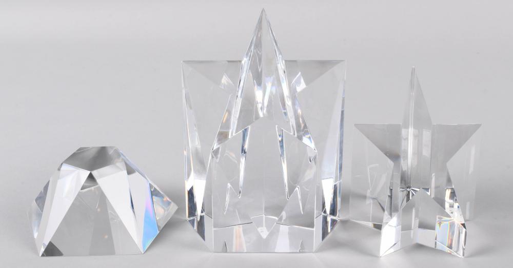THREE STAR CRYSTAL PAPERWEIGHTS