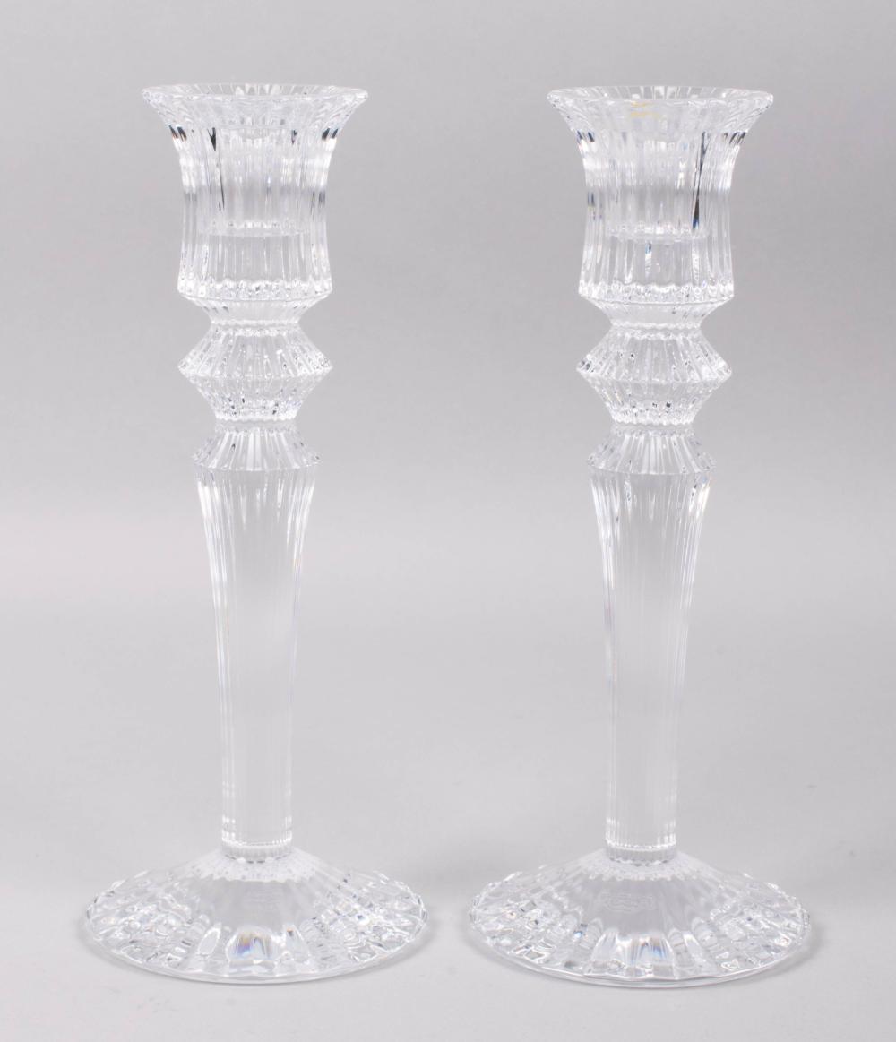 PAIR OF BACCARAT CRYSTAL 'MILLE