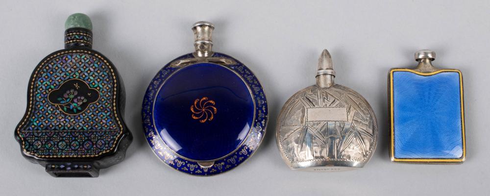 GROUP OF ENAMEL AND SILVER SCENT