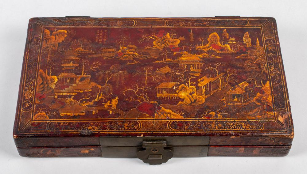 CHINESE RED AND GOLD LACQUER DOCUMENT 33cfae