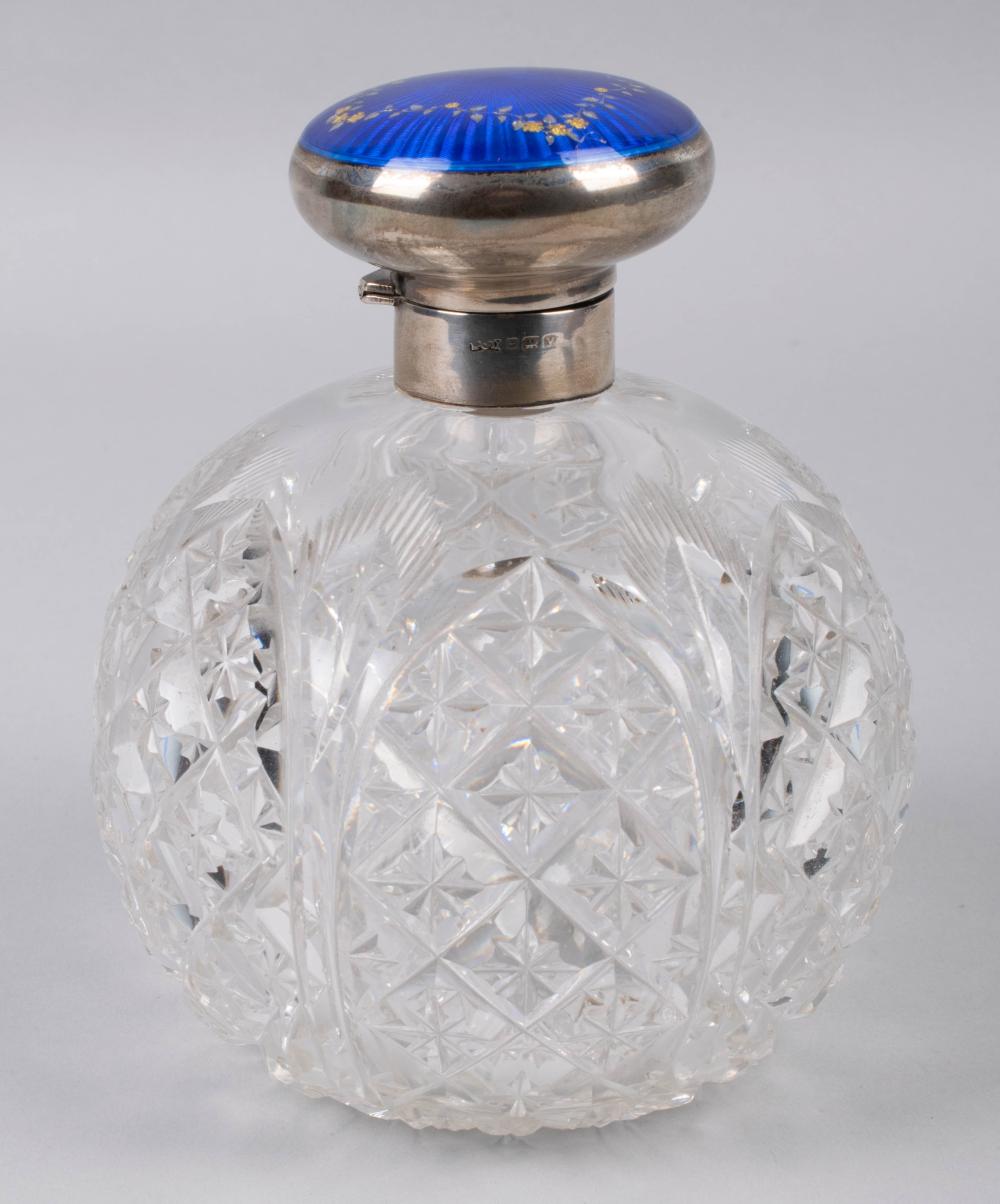 CUT CRYSTAL PERFUME BOTTLE WITH