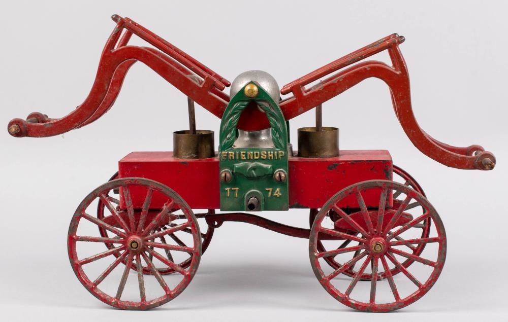 RED FIRETRUCK MODEL, 19TH CENTURY