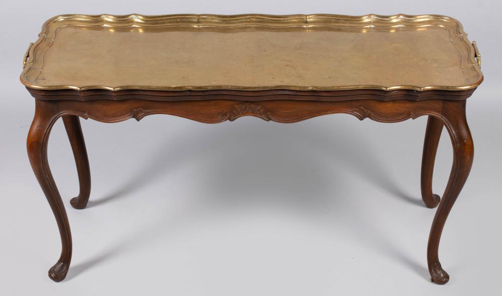 ROCOCO STYLE CHERRY AND BRASS TRAY