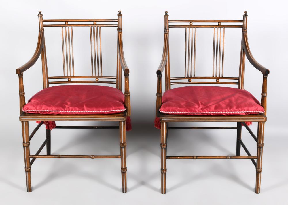 PAIR OF REGENCY STYLE STAINED CHERRY