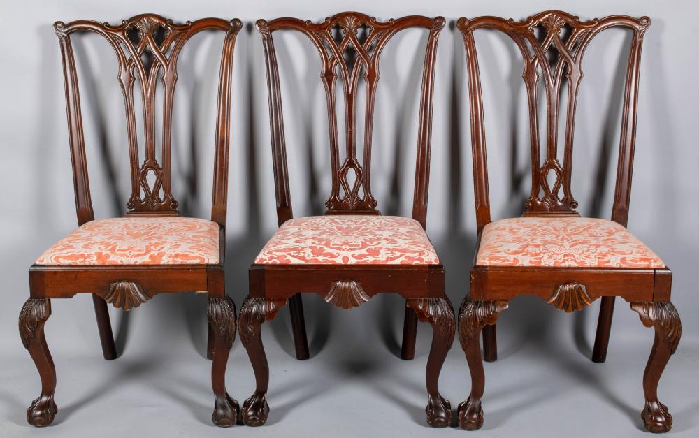 SET OF THREE CHIPPENDALE STYLE