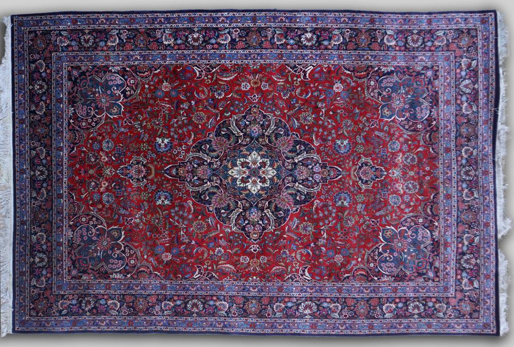 KASHAN HAND KNOTTED WOOL RUG 113 X