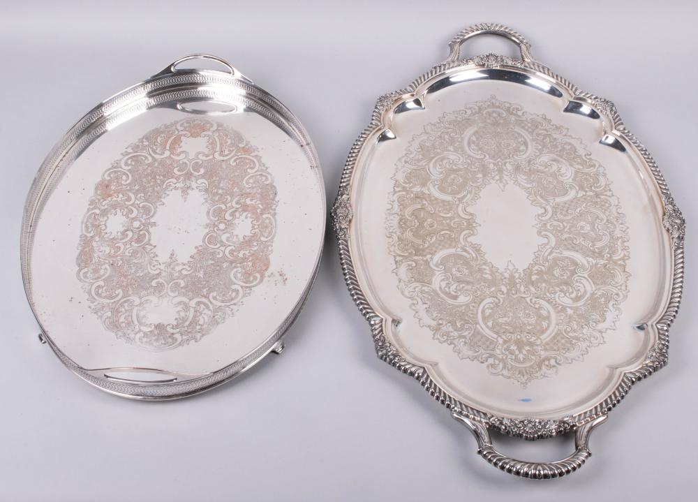 TWO AMERICAN SILVERPLATED LARGE 33d10f