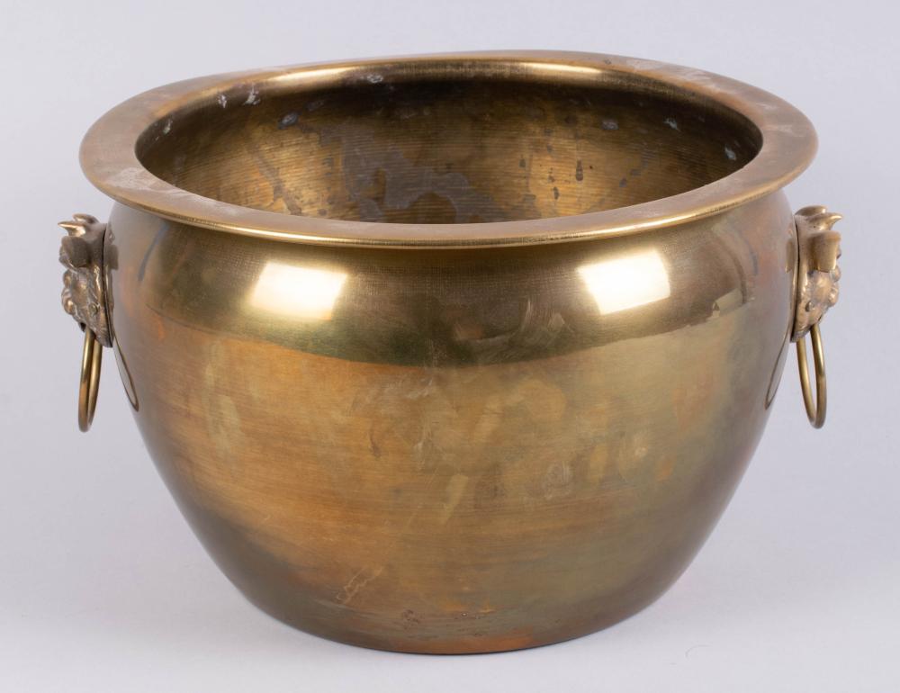 CHINESE BRASS DOUBLE HANDLED PLANTER  33d1ef