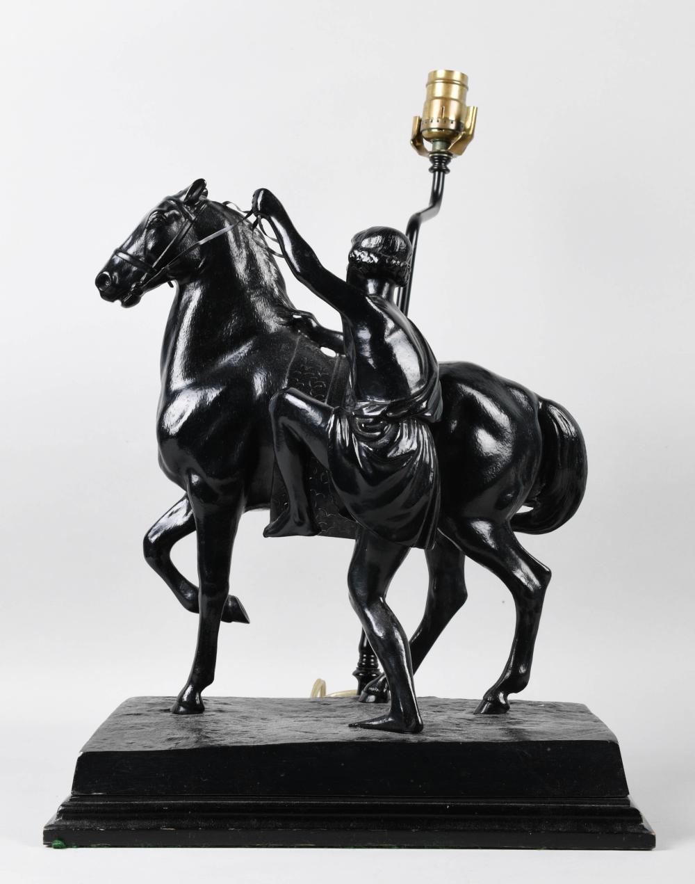 CAST METAL EQUESTRIAN LAMP HEIGHT