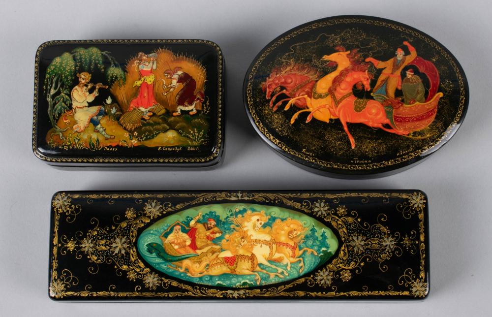 GROUP OF RUSSIAN LACQUER BOXES