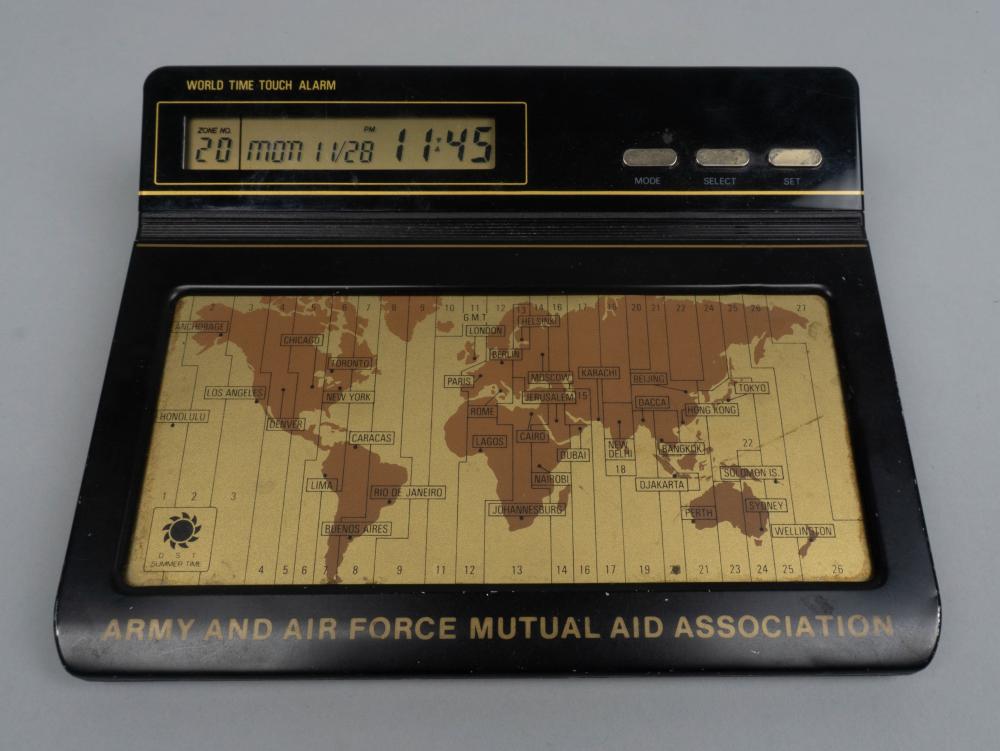 WORLD TIME TOUCH ALARM CLOCK, ARMY