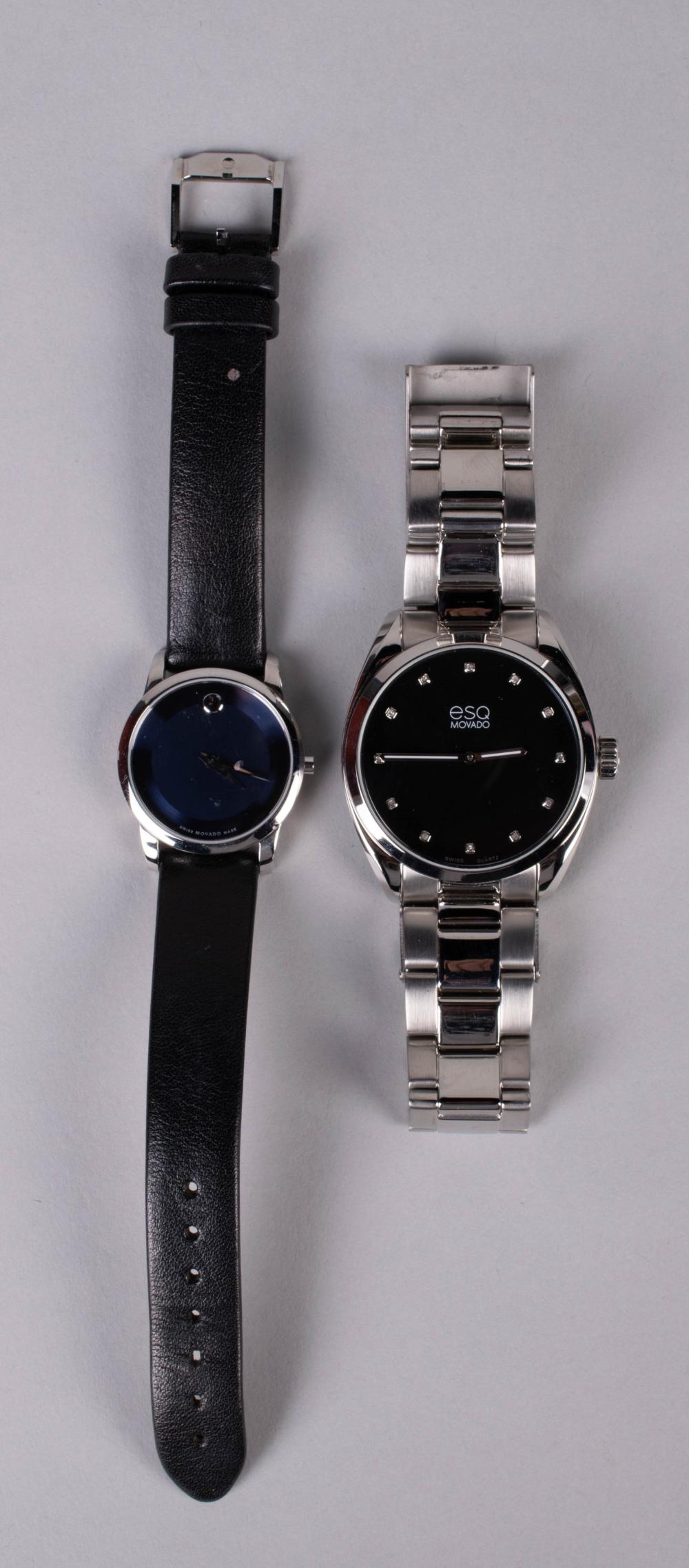 MOVADO 'ESQ' STAINLESS STEEL WRISTWATCH