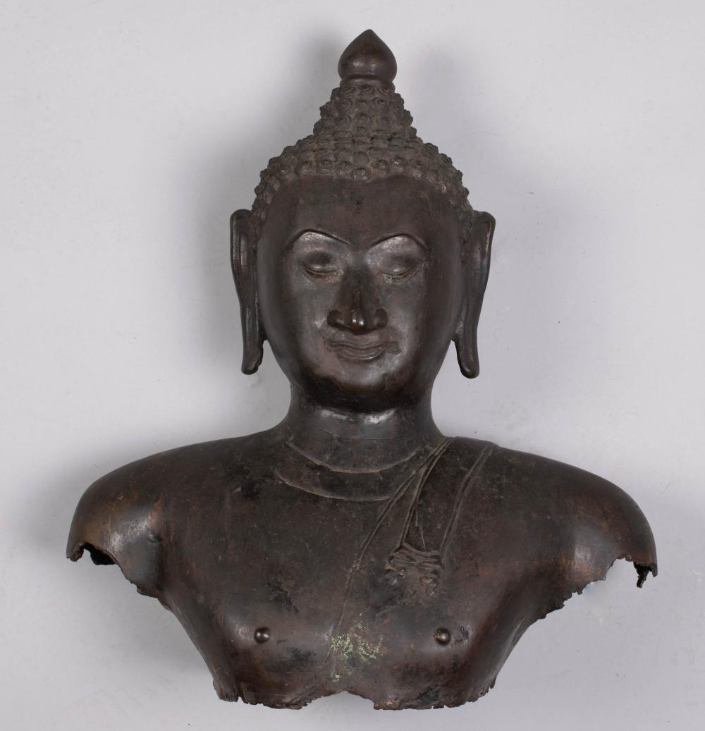 THAI BRONZE BUST OF THE BUDDHA