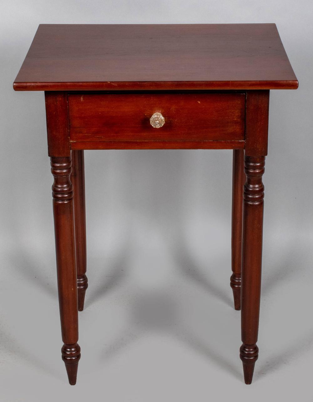 LATE FEDERAL CHERRY SIDE TABLE,