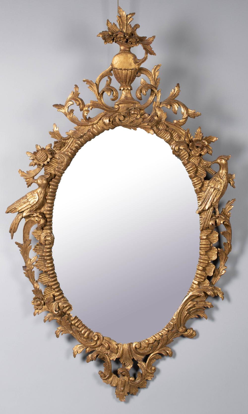 GEORGE III STYLE GILTWOOD MIRROR