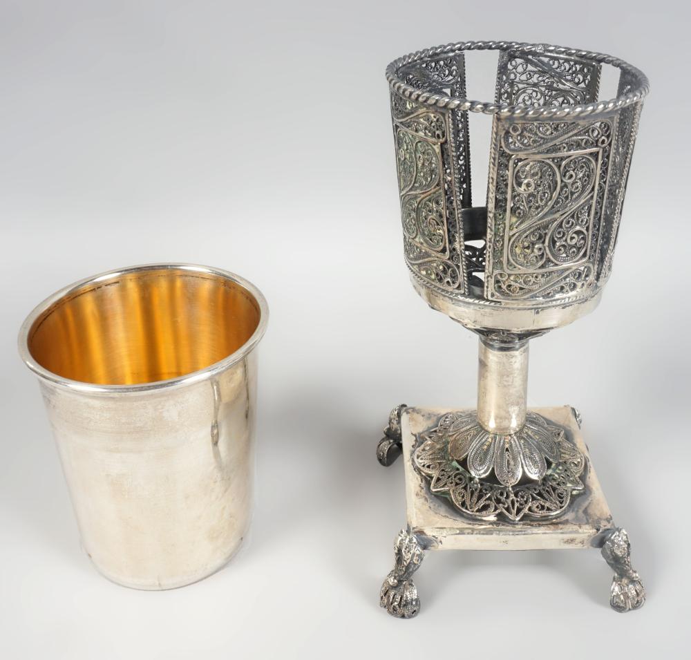 ISRAELI SILVER FILIGREE KIDDUSH 33d2f3