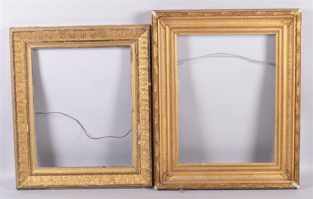 TWO GOLD LEAF PICTURE FRAMES, ONE