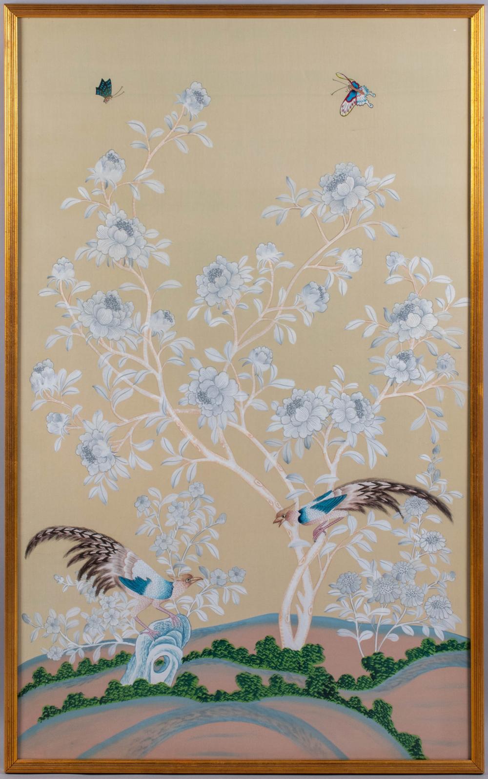 CHINOISERIE WALLPAPER MOUNTED IN