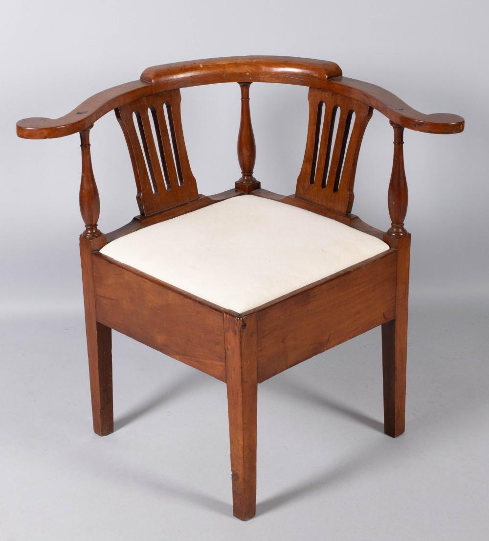 CHIPPENDALE CHERRY CORNER CHAIR,