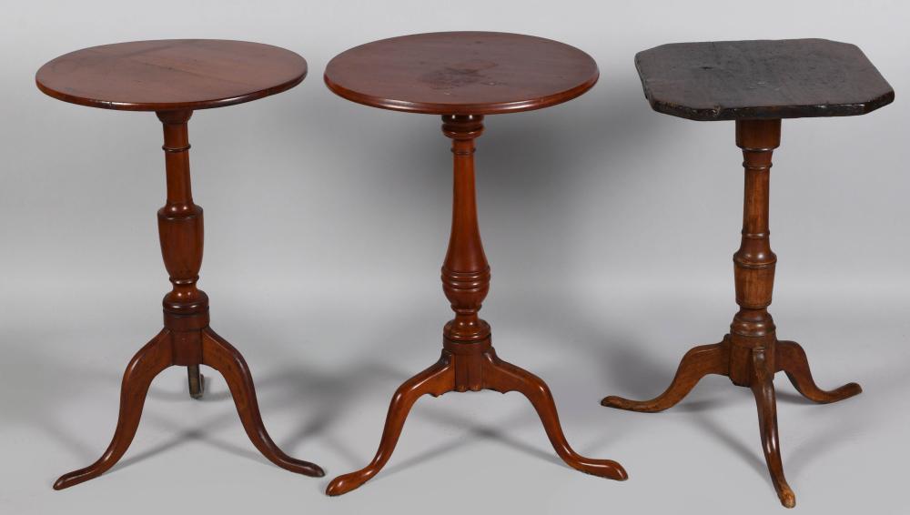 GROUP OF THREE QUEEN ANNE TRIPOD