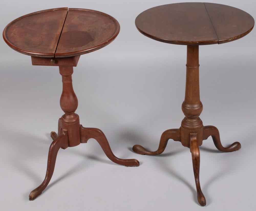 TWO QUEEN ANNE CANDLESTANDS, 19TH