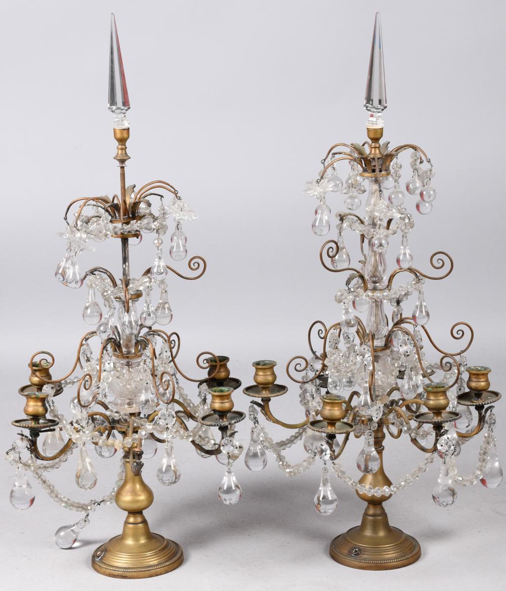 PAIR OF LOUIS XVI STYLE BRASS AND
