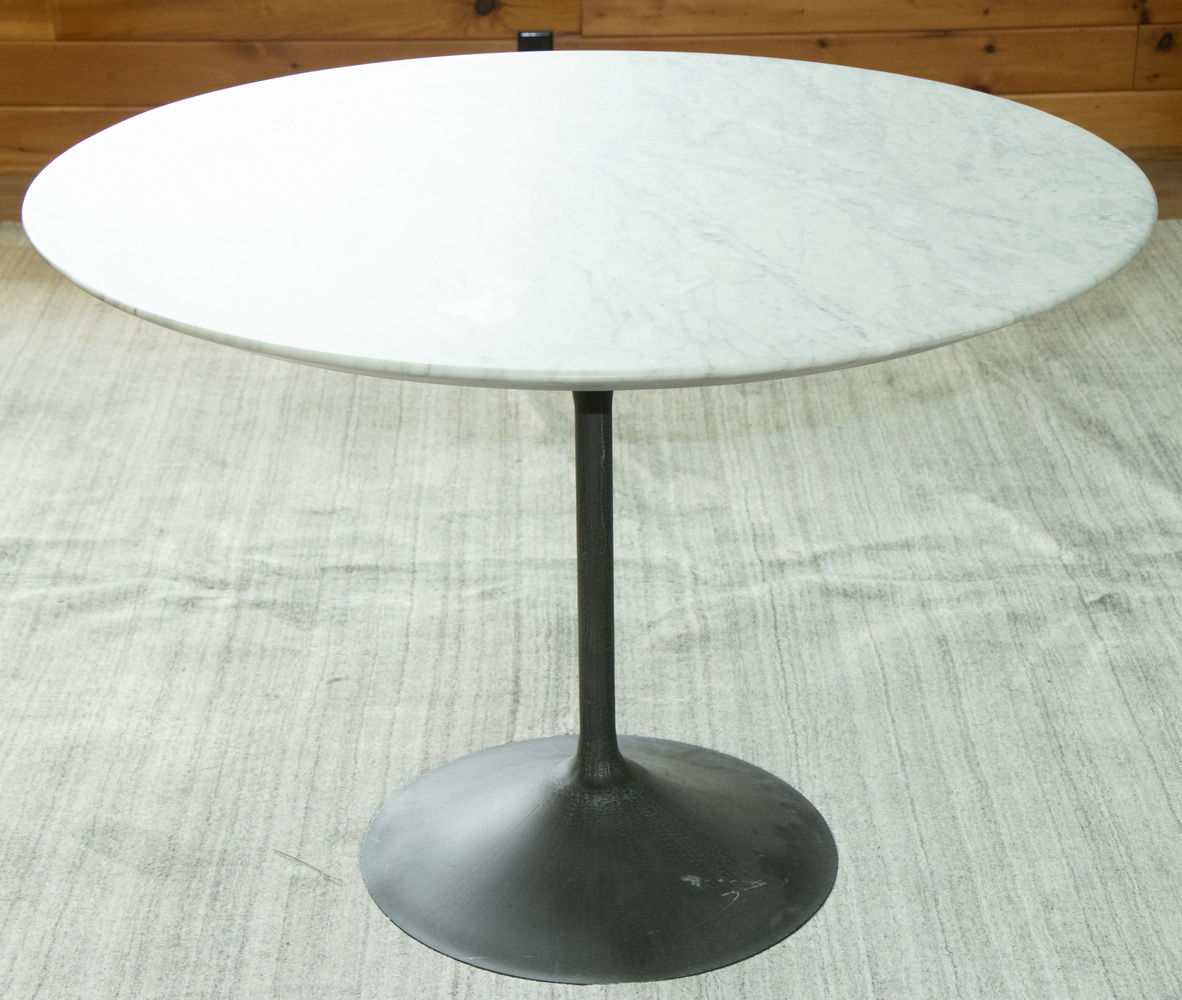 AERO MARBLE TOP TABLE ON METAL HOURGLASS