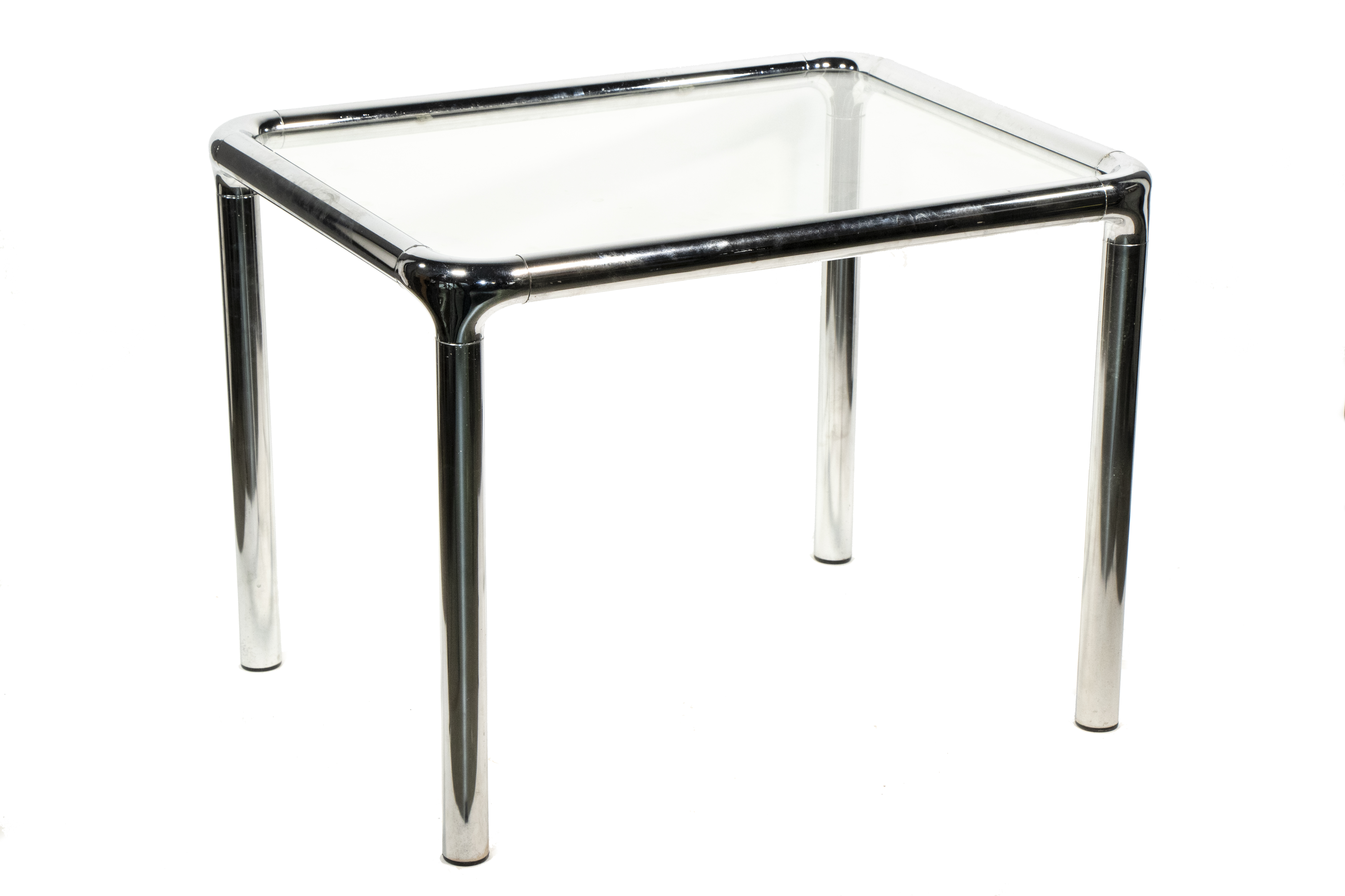 CHROME AND GLASS TOP END TABLE 33d494