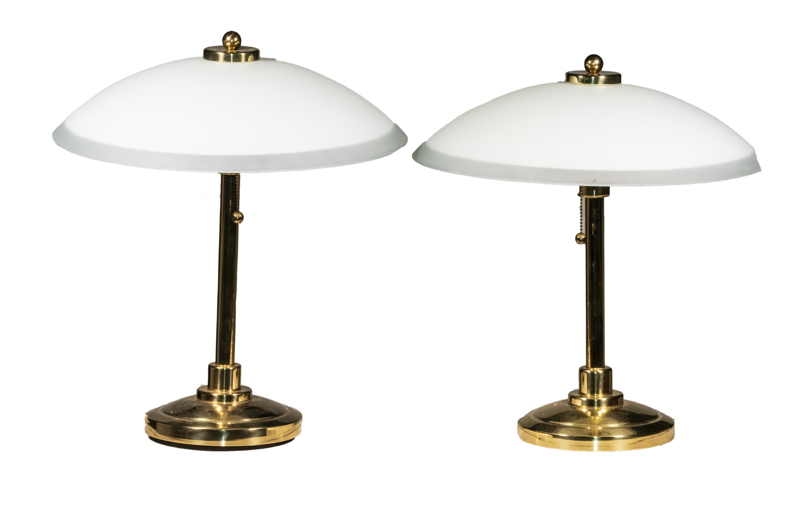 A PAIR OF MODERN BRASS LAMPS Heavy