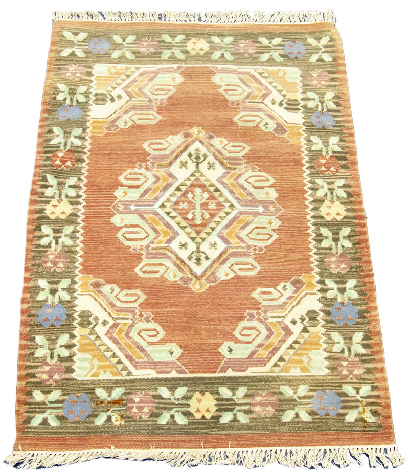 DHURRIE FLAT WEAVE RUG A serrated 33d4ad