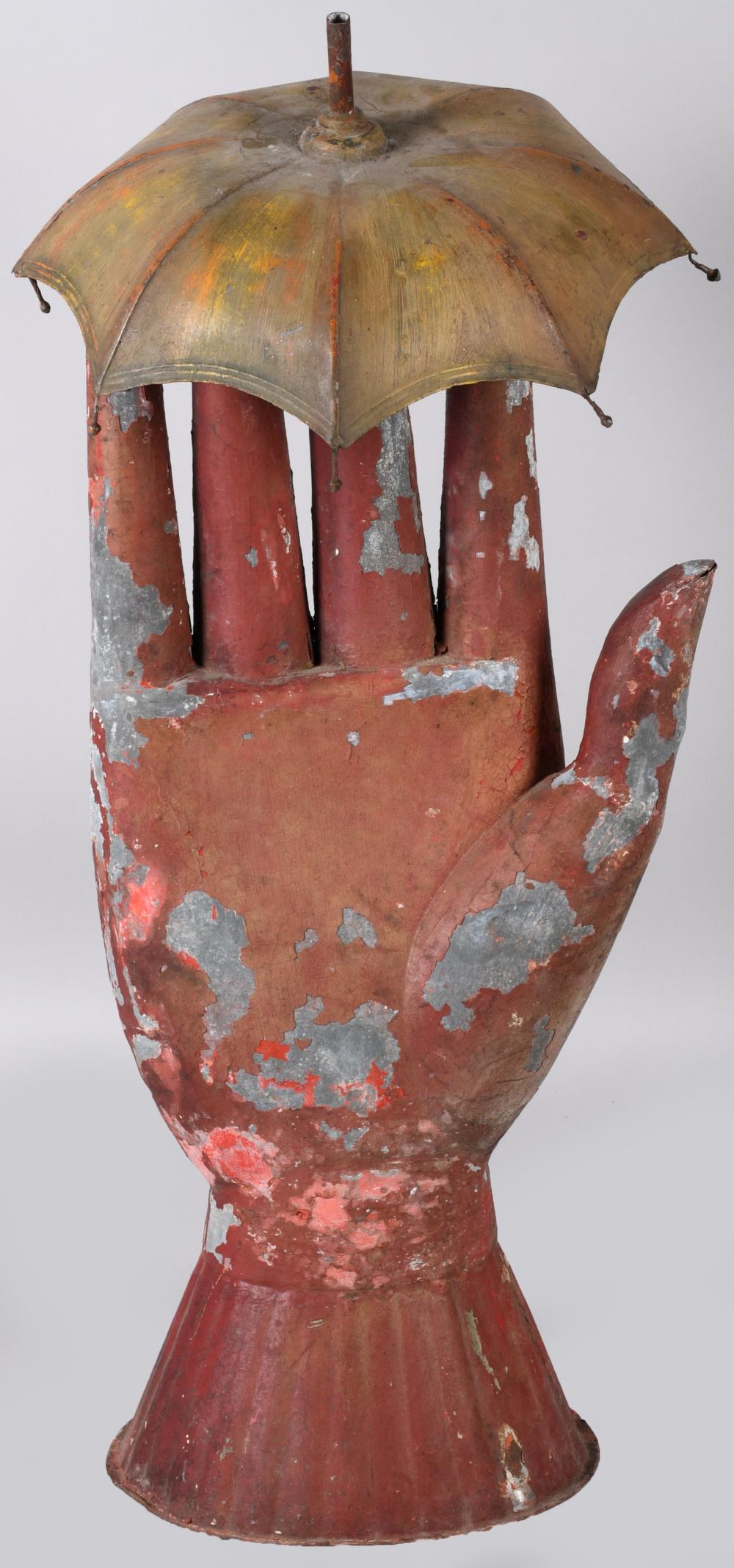 PAINTED METAL GLOVED HAND TRADE 33d61d