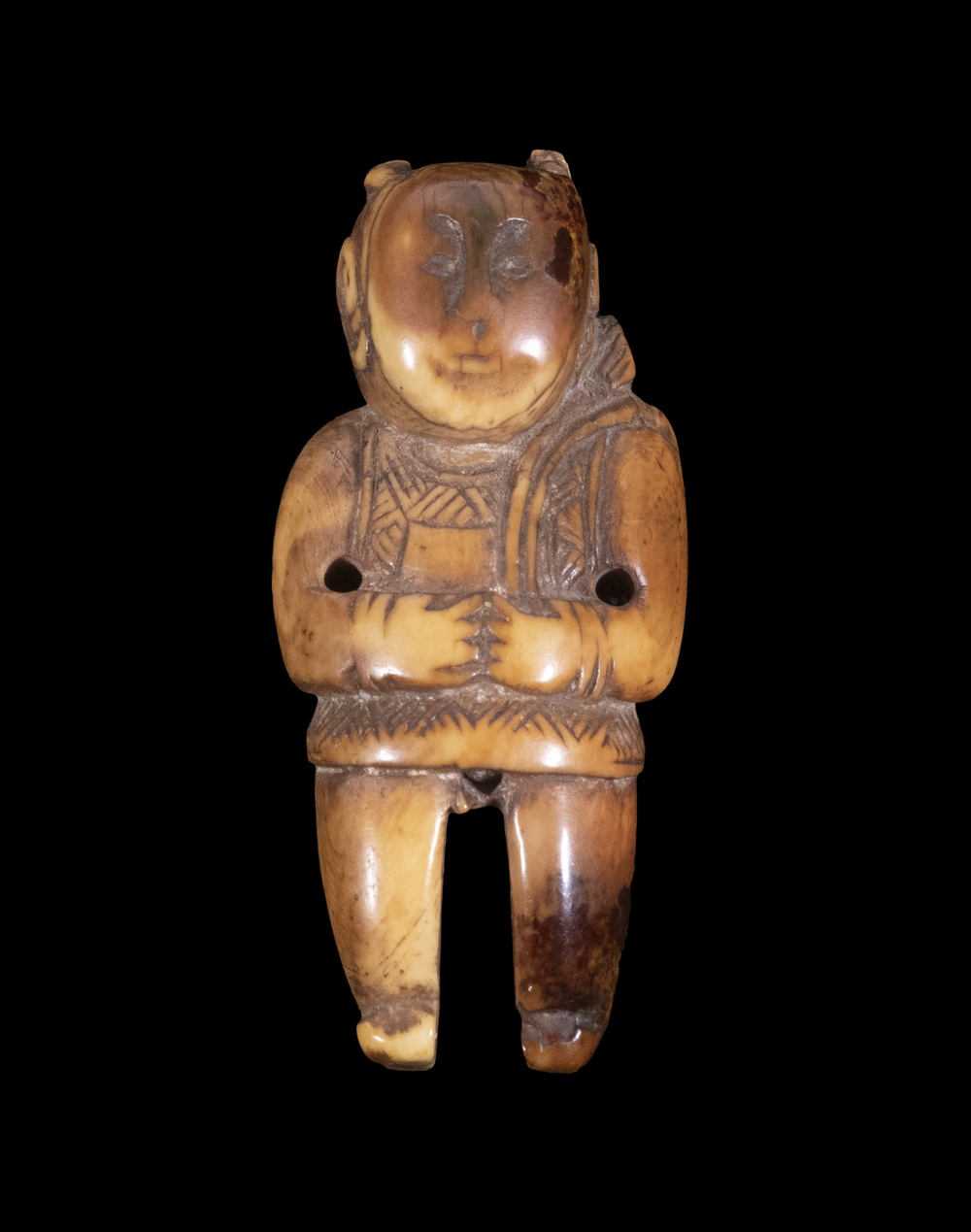 18TH C JAPANESE BONE NETSUKE Standing 33d736