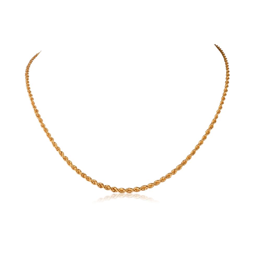 22K YELLOW GOLD TWISTED ROPE CHAIN