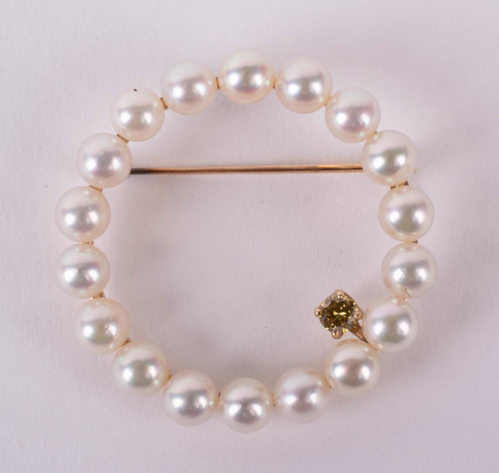 14K YELLOW GOLD PEARL AND COLORED 33d7a6