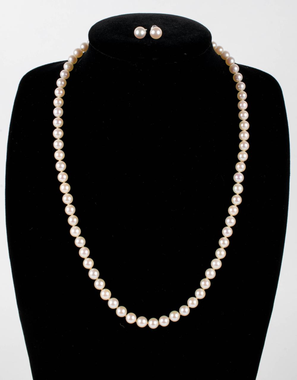 MIKIMOTO PEARL NECKLACE WITH SILVER 33d7cc