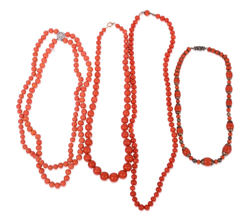 CORAL AND CORAL COLOR BEAD NECKLACESCORAL 33d7ed