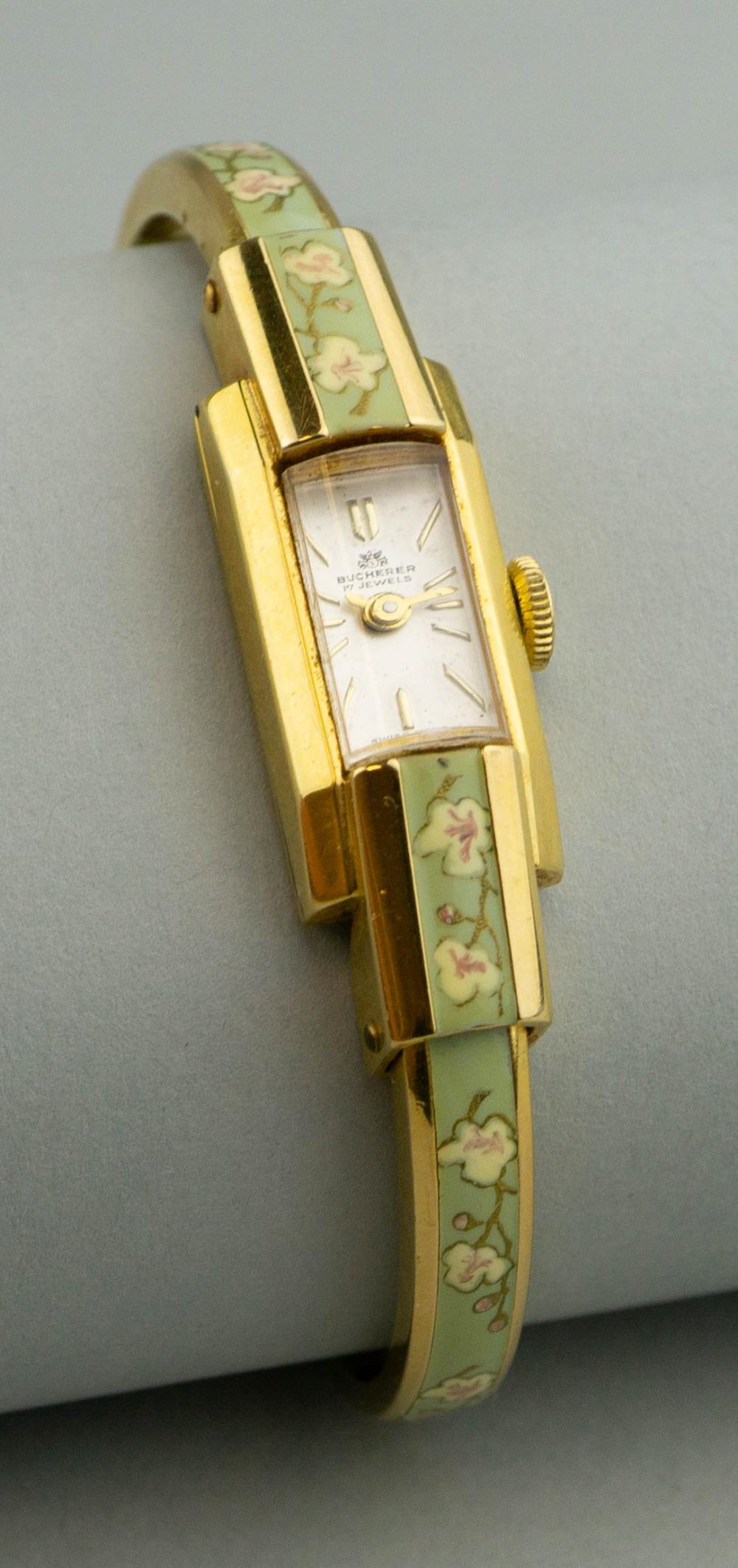 WOMEN S BUCHERER GOLDTONE AND ENAMEL 33d820