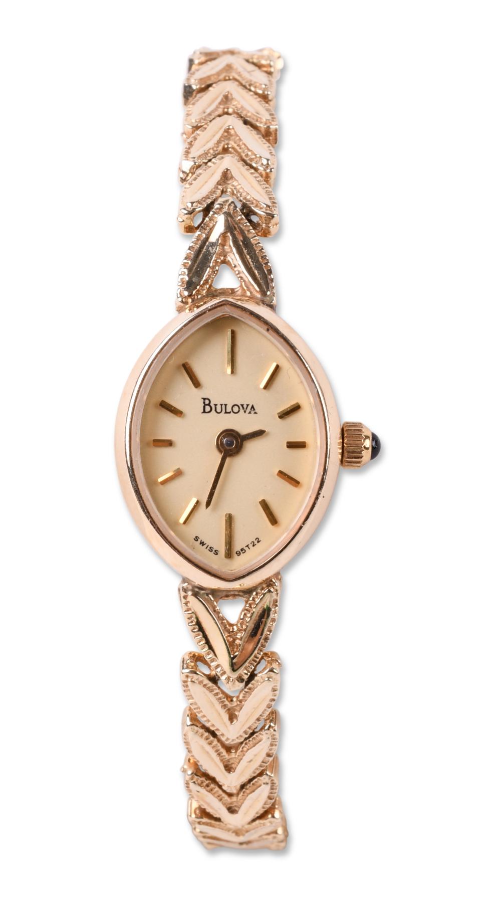 14K YELLOW GOLD BULOVA WOMEN'S