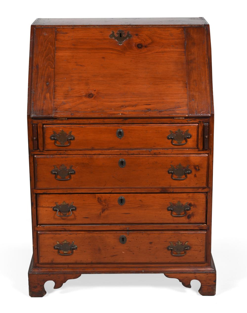 CHIPPENDALE STYLE PINE SLANT FRONT
