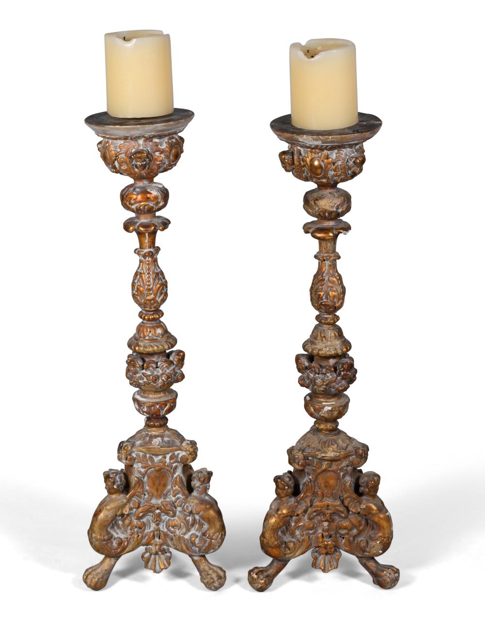PAIR OF CONTINENTAL GILTWOOD ALTAR