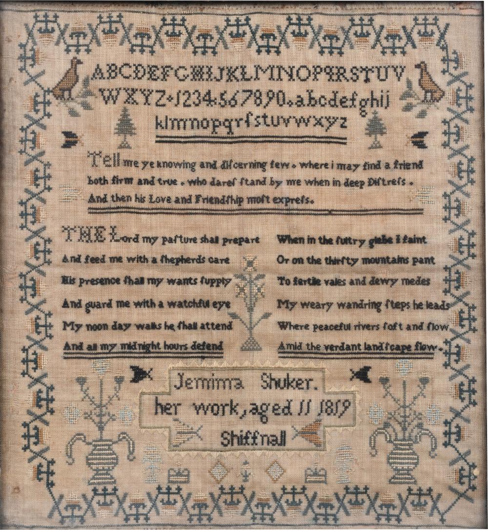ENGLISH SAMPLER DATED 1859 WROUGHT 33d955