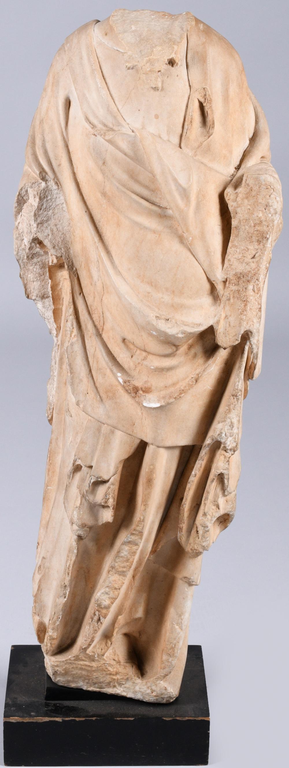 FRENCH LIMESTONE TORSO OF A SAINT  33d968