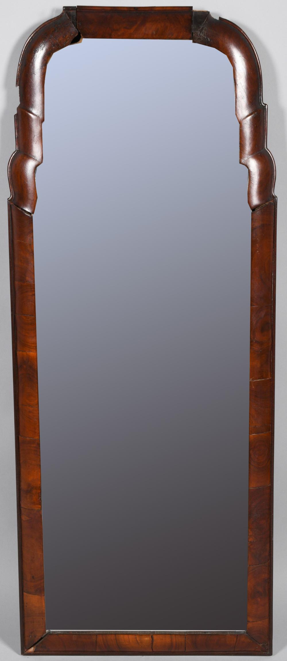 QUEEN ANNE WALNUT MIRROR, EARLY