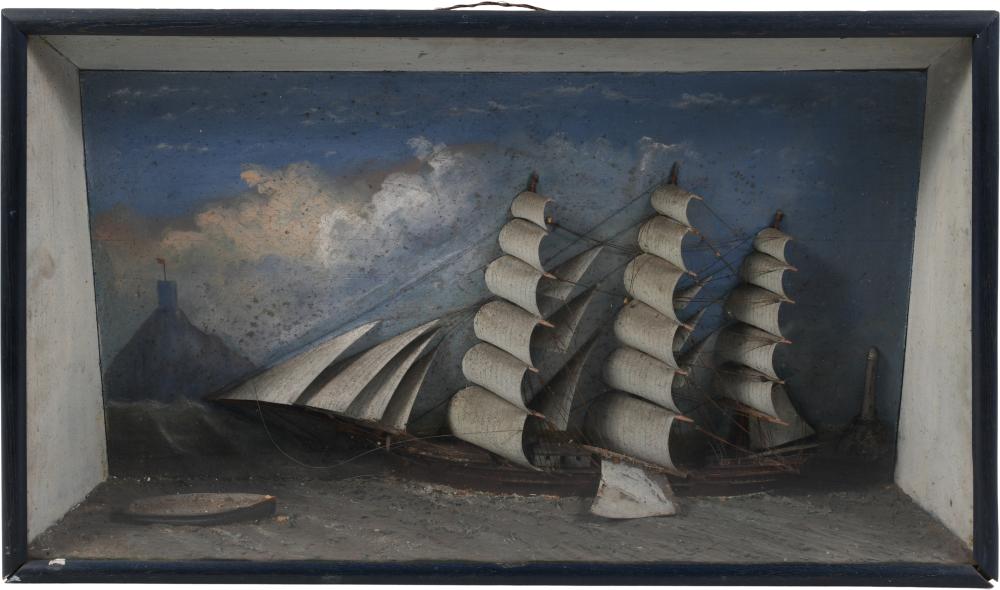 VICTORIAN SHIP SHADOW BOX 16 3 4 33da32