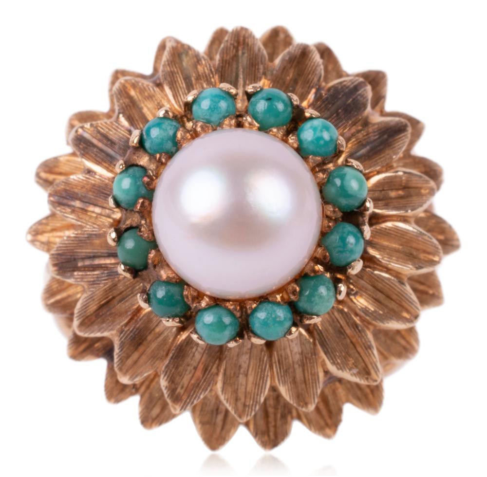 VINTAGE 14K YELLOW GOLD PEARL AND 33da8b