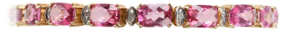 14K YELLOW GOLD 19 CARAT PINK TOPAZ