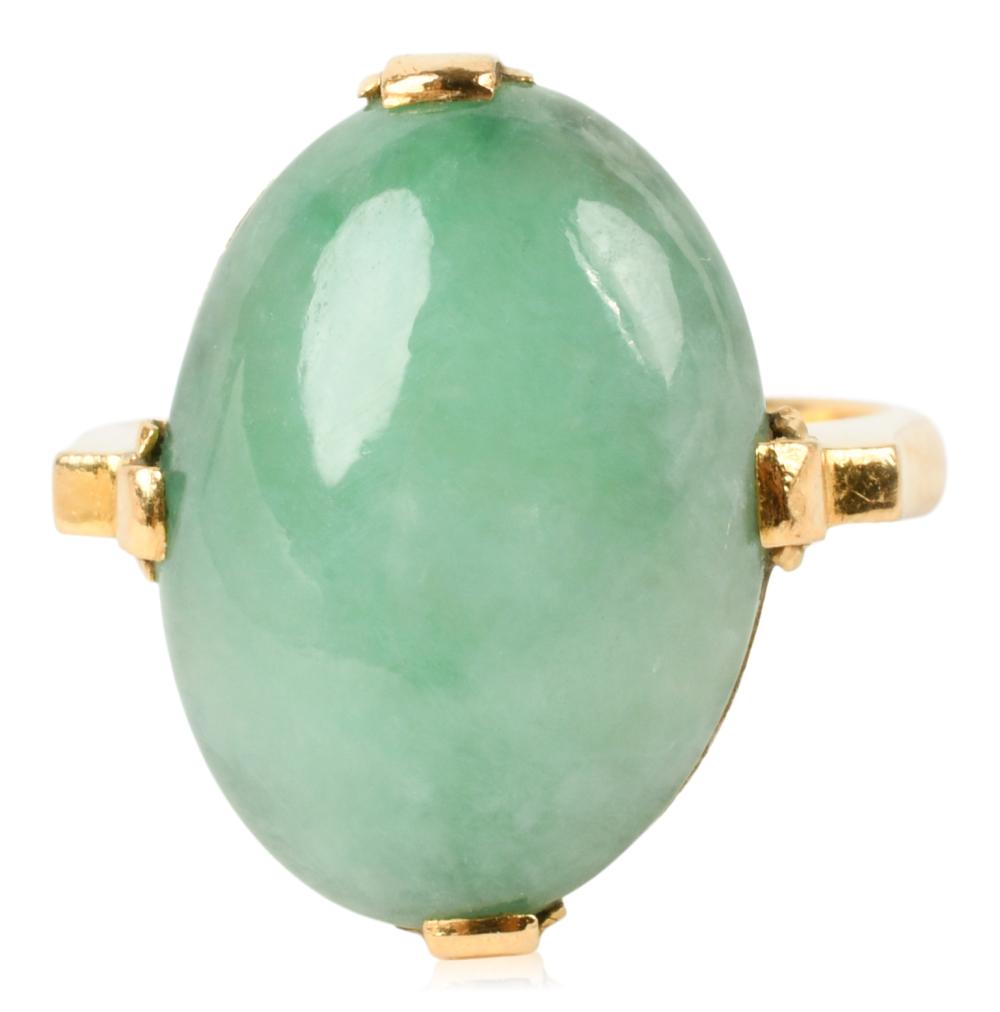 18K YELLOW GOLD GREEN JADEITE DRESS